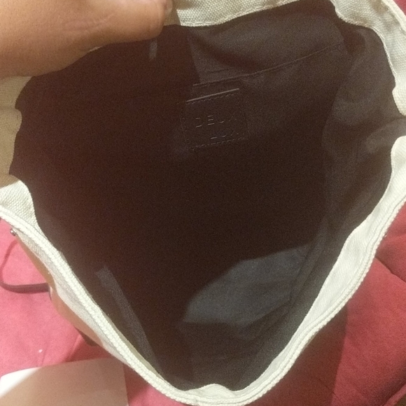 Faux leather canvas backpack - Picture 2 of 3